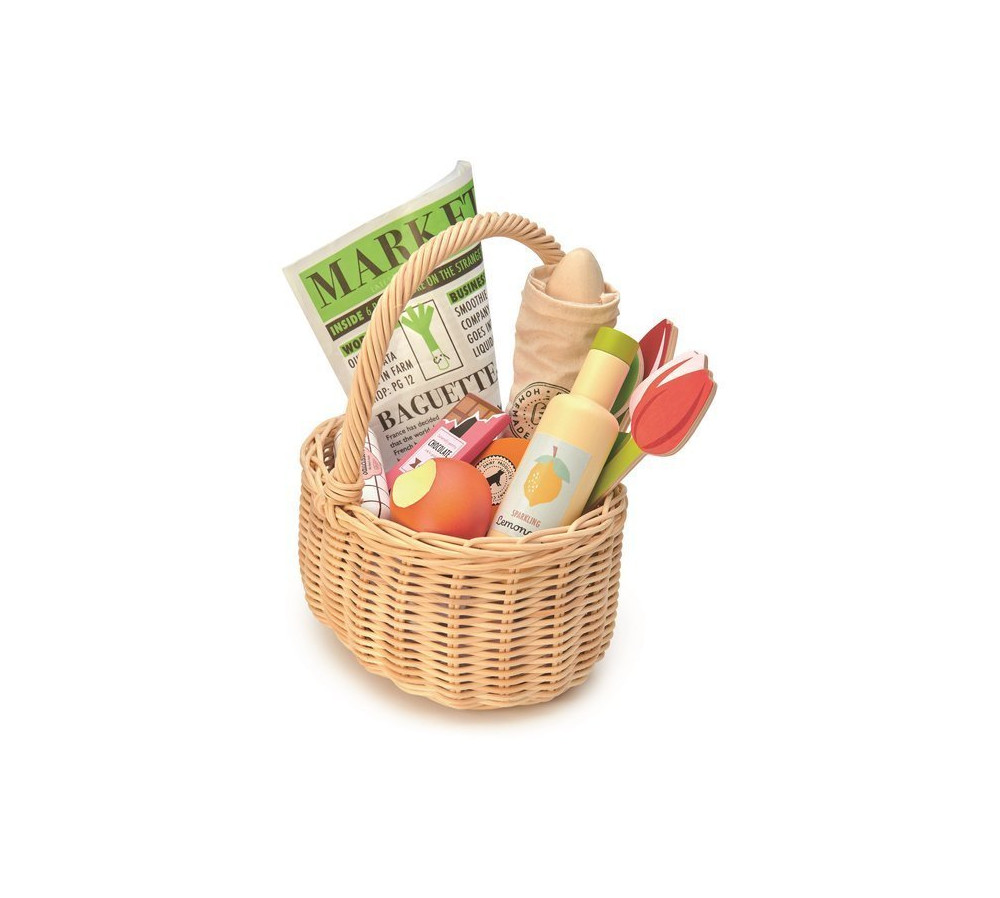 Wiklinowy koszyk z zestawem piknikowym, Tender Leaf Toys TL8286