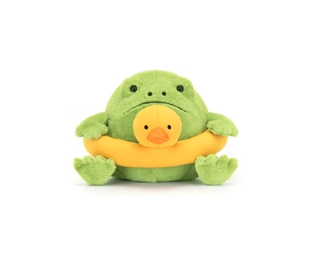 Deszczowa Żaba Ricky z Kaczuszką do Pływania 18 cm, Jellycat