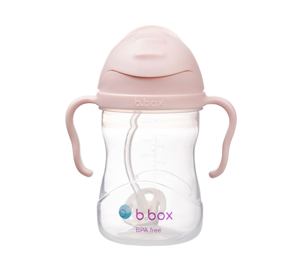 Bidon ze słomką 240 ml, różowy, b.box