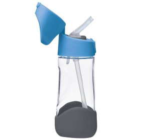 B.BOX Butelka tritanowa ze słomką 450 ml Blue Slate