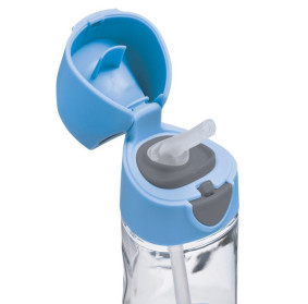B.BOX Butelka tritanowa ze słomką 450 ml Blue Slate