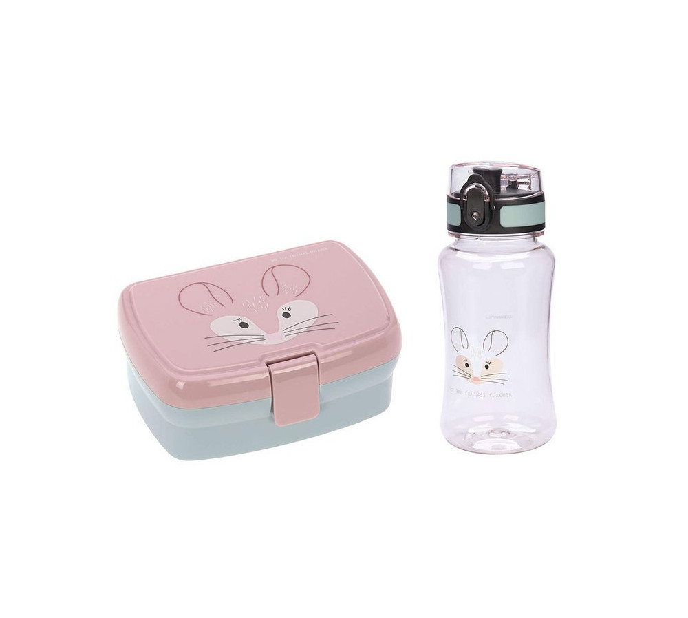 Lassig Zestaw na lunch Lunchbox + Tritanowa butelka - bidon 460 ml About Friends Szynszyla