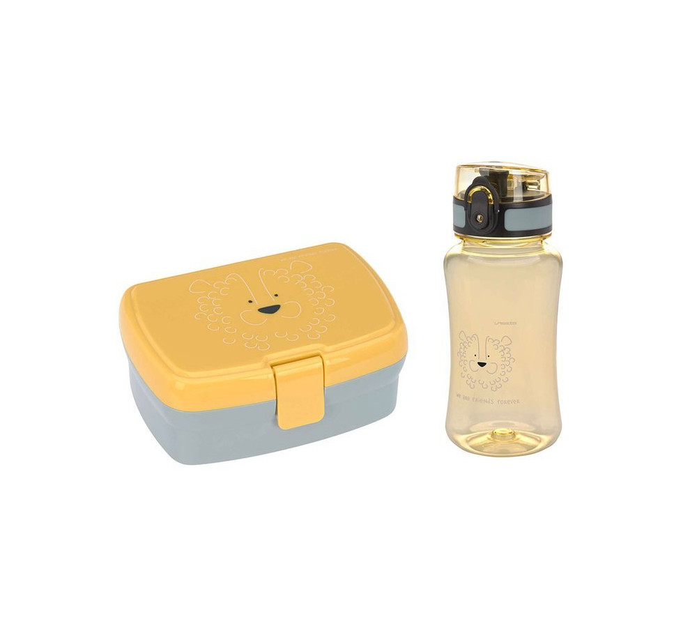 Lassig Zestaw na lunch Lunchbox + Tritanowa butelka - bidon 460 ml About Friends Lew