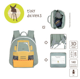 Lassig Plecak mini Tiny Drivers Spychacz