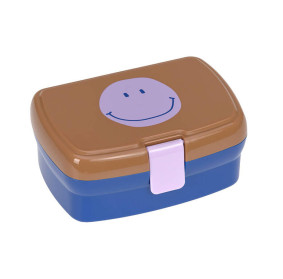 Lassig Zestaw na lunch Lunchbox + Tritanowa butelka - bidon 460 ml Little Gang Smile caramel/blue