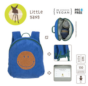 Lassig Plecak mini sztruks Little Gang Smile blue