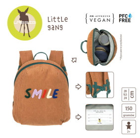 Lassig Plecak mini sztruks Little Gang Smile caramel
