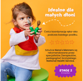 SZTUĆCE WIDELEC I ŁYŻKA NANA'S MANNERS ETAP 2 GREEN