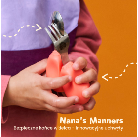 SZTUĆCE WIDELEC I ŁYŻKA NANA'S MANNERS ETAP 2 PINK