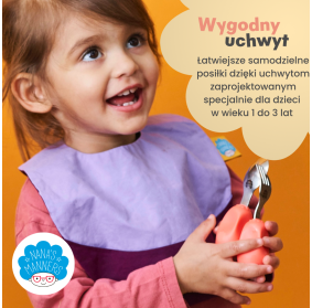 SZTUĆCE WIDELEC I ŁYŻKA NANA'S MANNERS ETAP 2 PURPLE