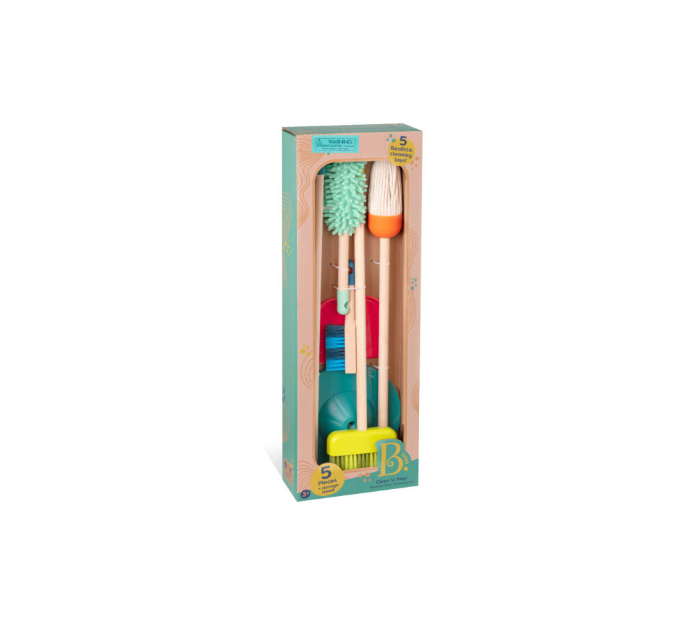 Drewniany zestaw do sprzątania Clean ‘n’ Play – B.TOYS