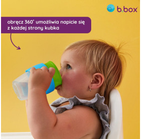 Kubek 360 do nauki picia dla dzieci – kubek treningowy, niekapek, Strawberry Shake B.box