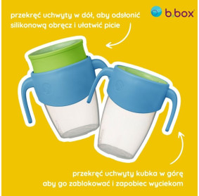 Kubek 360 do nauki picia dla dzieci – kubek treningowy, niekapek, Strawberry Shake B.box