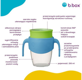 Kubek 360 do nauki picia dla dzieci – kubek treningowy, niekapek, Lilac PopB.box