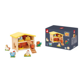 Drewniany domek Farma Mój pierwszy kurnik 18 m+ Janod  J03311