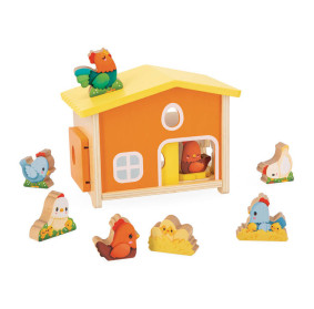 Drewniany domek Farma Mój pierwszy kurnik 18 m+ Janod  J03311
