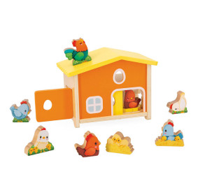 Drewniany domek Farma Mój pierwszy kurnik 18 m+ Janod  J03311