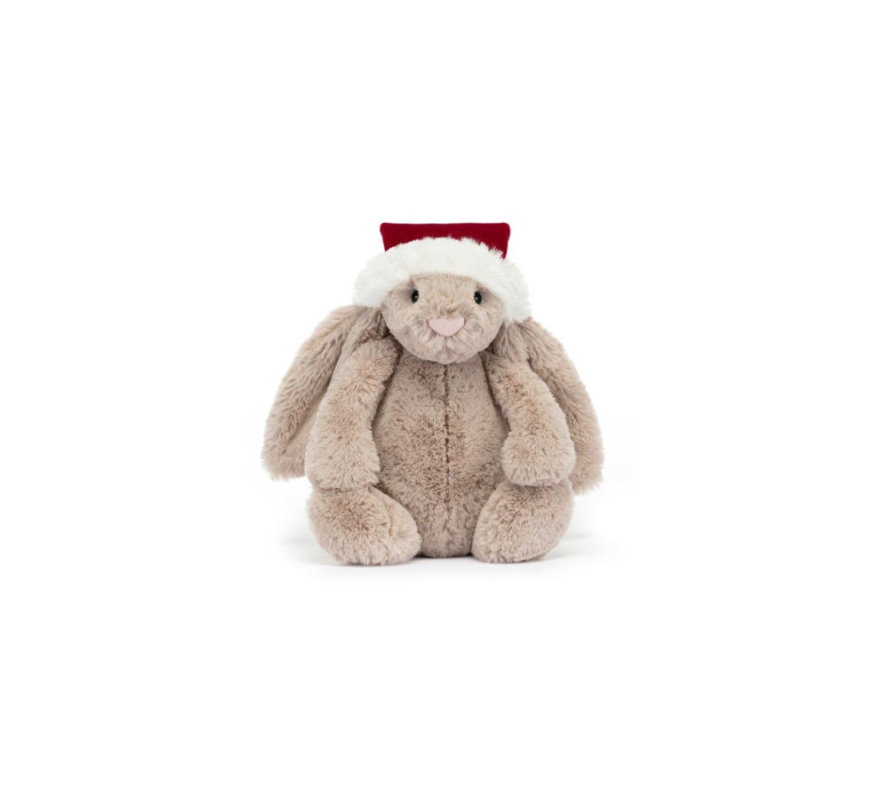 Króliczek Beżowy w Czapce Mikołaja 31 cm, Jellycat
