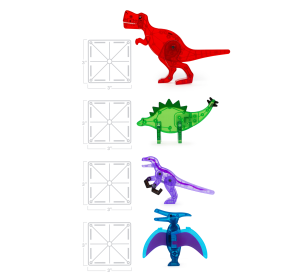 MAGNA-TILES Klocki Magnetyczne Dino World 40 el.