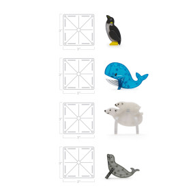 MAGNA-TILES Klocki Magnetyczne Arctic Animals 25 el.