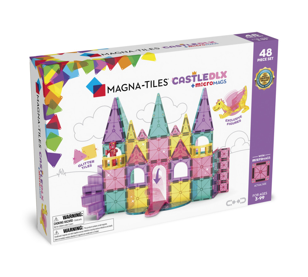 MAGNA-TILES Klocki MAGNA-TILES Klocki Magnetyczne Zamek DLX 48 el.