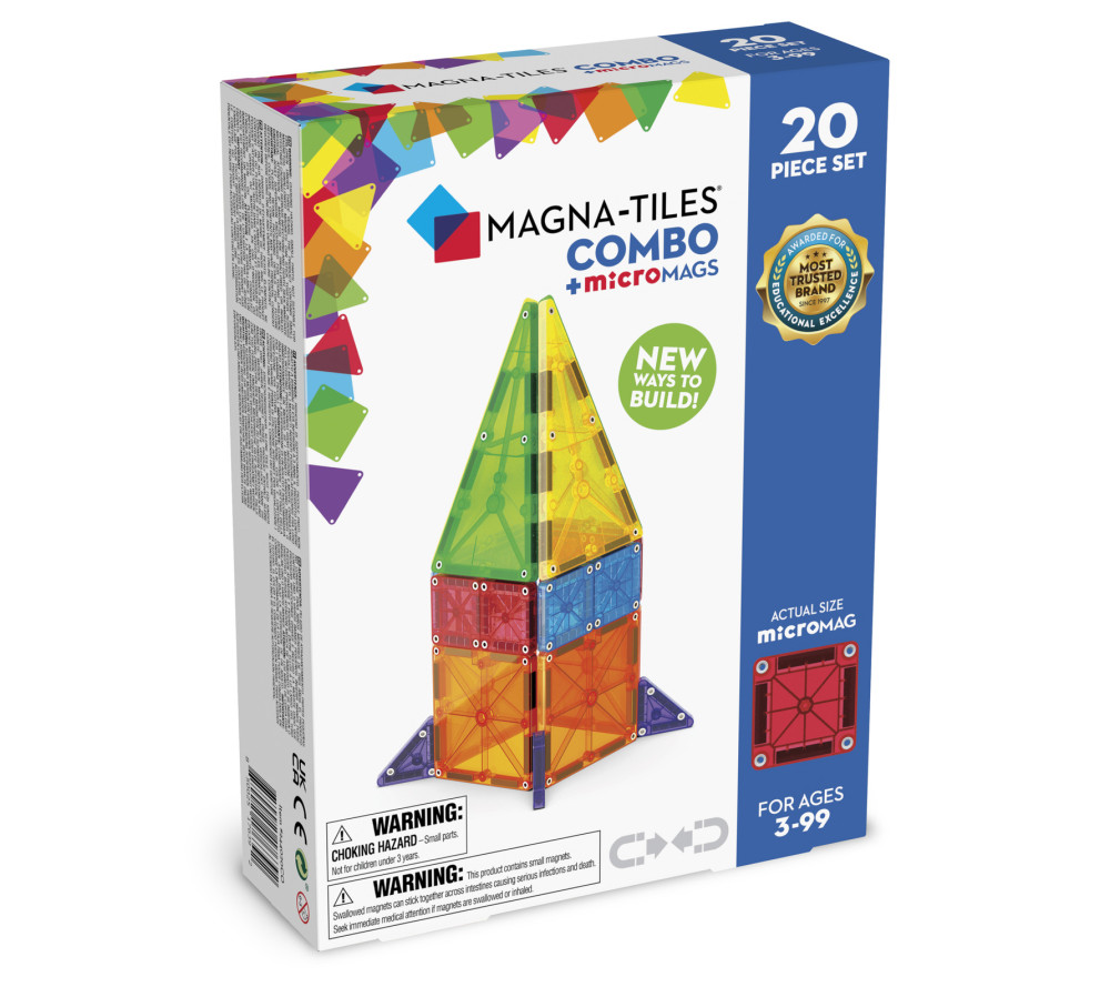 MAGNA-TILES Klocki Magnetyczne microMAGS 20 el. COMBO