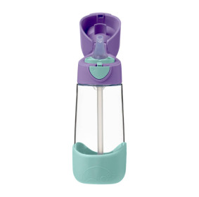 B.BOX Butelka tritanowa ze słomką 450 ml Lilac Pop
