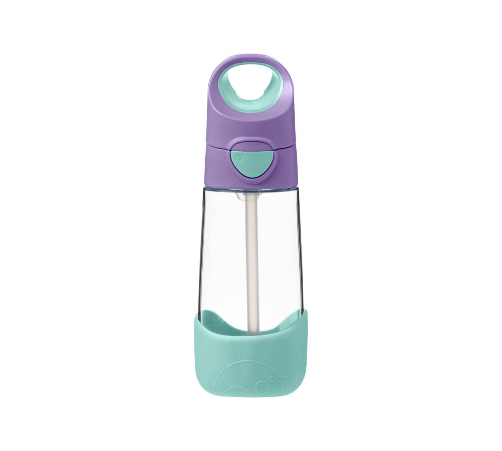 B.BOX Butelka tritanowa ze słomką 450 ml Lilac Pop