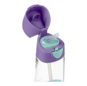B.BOX Butelka tritanowa ze słomką 450 ml Lilac Pop
