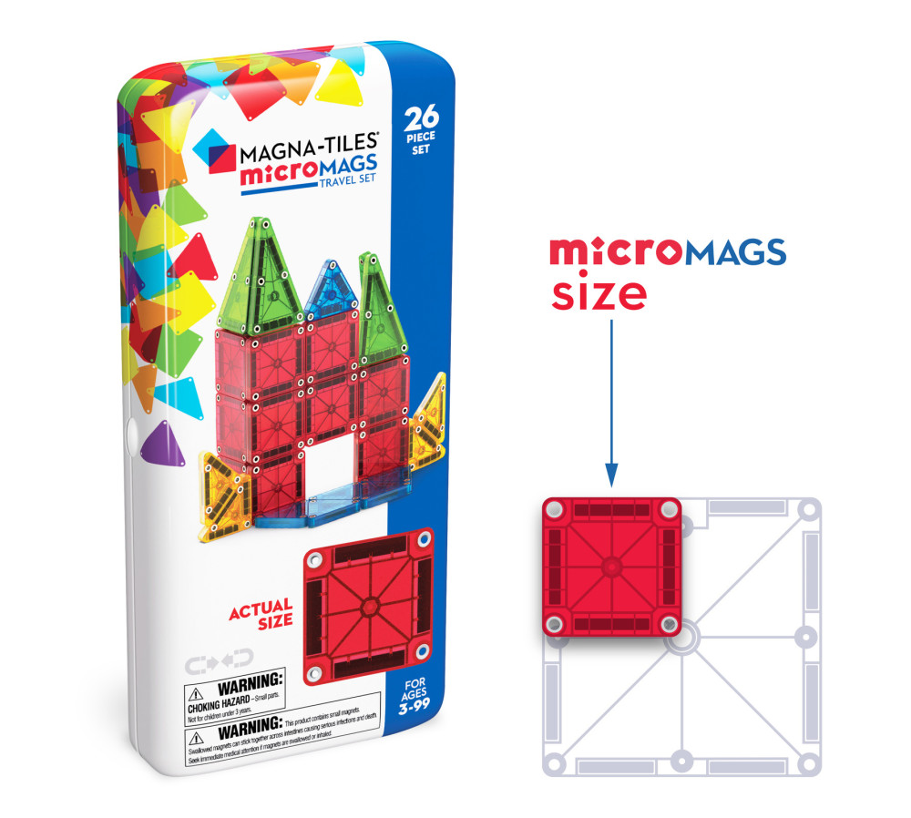 MAGNA-TILES Klocki Magnetyczne Travel microMAGS 26 el