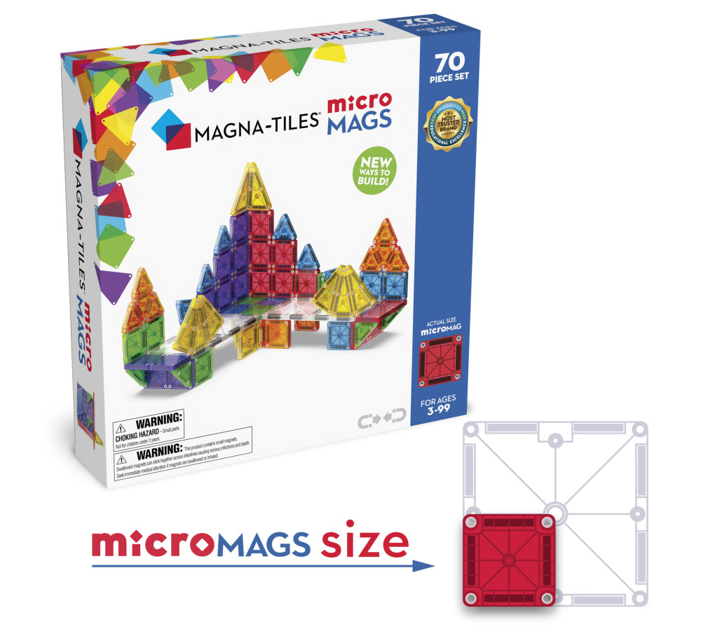 MAGNA-TILES Klocki Magnetyczne microMAGS 70 el.