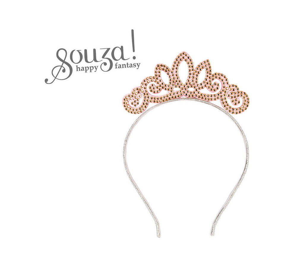 Souza! Opaska tiara z kryształkami różowa Caren 106228