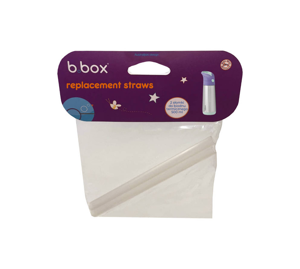 Zestaw słomek do bidonu termicznego 500 ml i butelki tritanowej 600 ml, 2 szt., b.box
