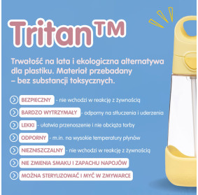 b.box Bidon - butelka na wodę ze słomką tritanowa 600ml Lemon Twist