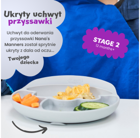 TALERZ Z PRZYSSAWKĄ NANA'S MANNERS ETAP 2 GREY