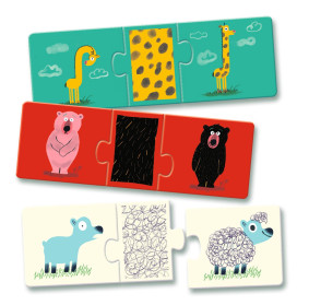 Puzzle Trio - UBIERZ ZWIERZĄTKO DJ08186 DJECO