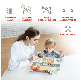 Nauka liczenia na palcach – drewniana zabawka edukacyjna Montessori z zadaniami 36 mies.+ TOPBRIGHT