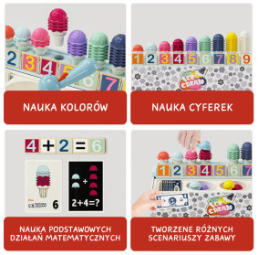 Lodziarnia zabawka matematyczna dla dzieci – gra edukacyjna Montessori 24 mies. + TOPBRIGHT