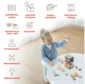 Jakie to zwierzę? Drewniana wieża z klocków – strategiczna gra zręcznościowa 36 mies. + TOPBRIGHT