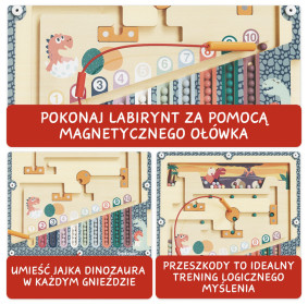 Jaja dinozaura zabawka magnetyczna dla dzieci – gra logiczna z rysikiem 36 mies.+ TOPBRIGHT