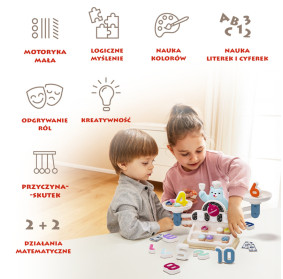 Głodny Miś Waga szalkowa dla dzieci – gra edukacyjna i nauka liczenia Montessori 36 mies.+ TOPBRIGHT