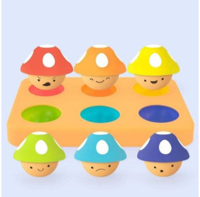 Sassy Psotne grzybki sorter dla dzieci – zabawka edukacyjna 12 mies.+