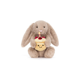 Króliczek Beżowy z Tortem Urodzinowym 31 cm, Jellycat